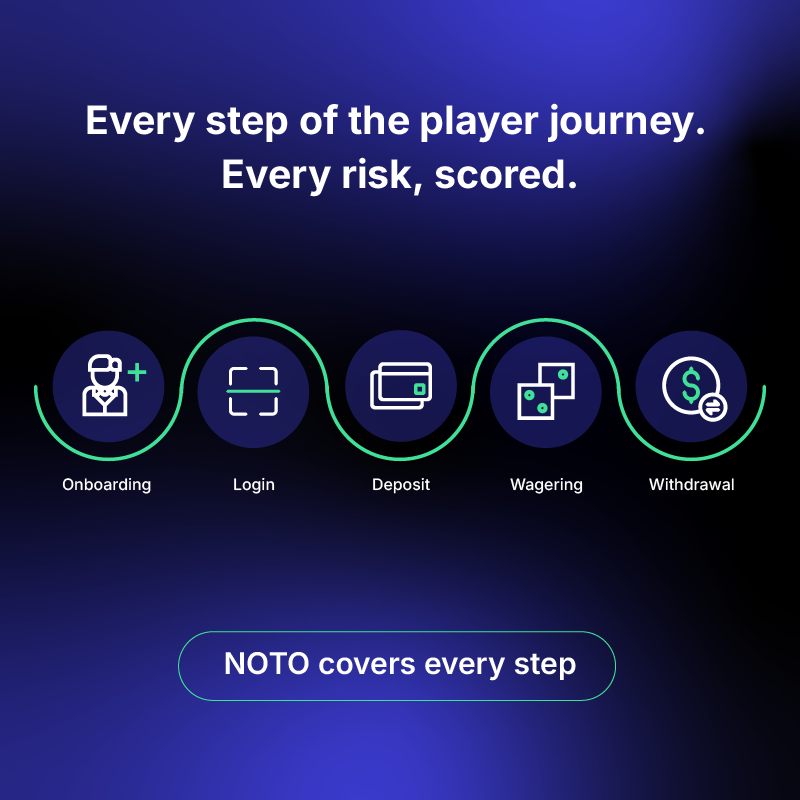 NOTO player journey: Acquisition to Withdrawal
